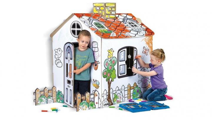Casa de cartón infantil para decorar