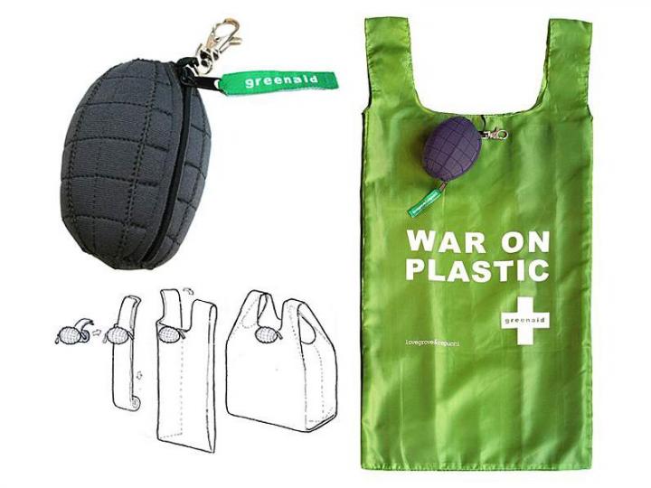 Green Aid, bolsa plegable con forma de granada