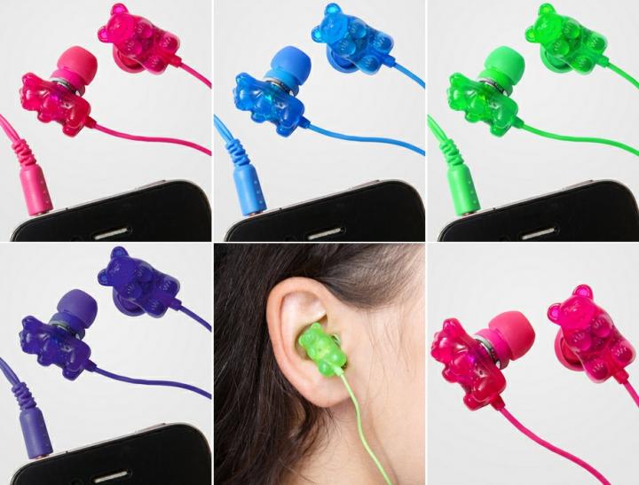 Auriculares con forma de osito gominola