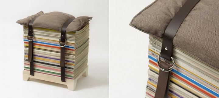 Banco con revistas antiguas