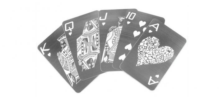 baraja de cartas de acero inoxidable