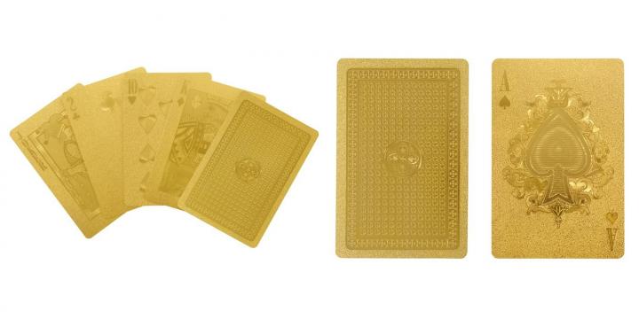 Cartas de póker doradas
