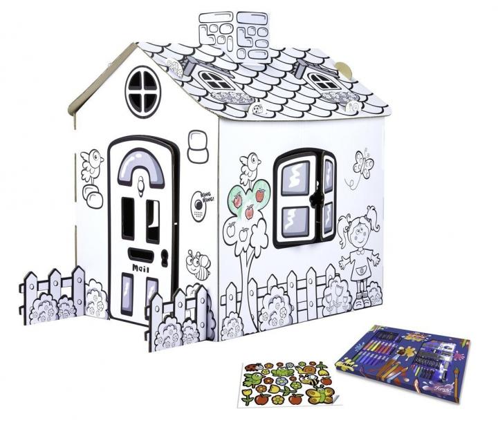 Casa de cart&oacute;n infantil para decorar