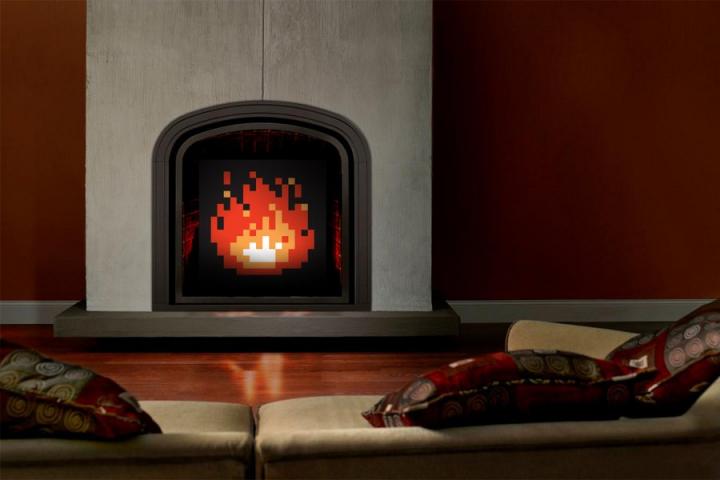 Cubrechimenea con fuego pixelado