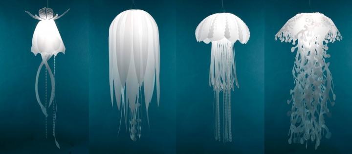 Lámparas con forma de medusa