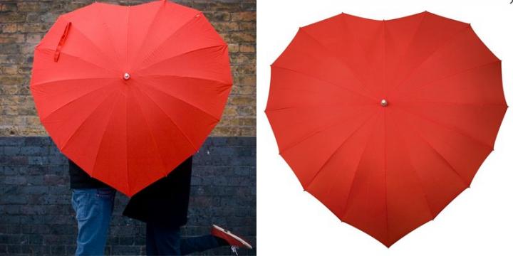 Paraguas con forma de corazón