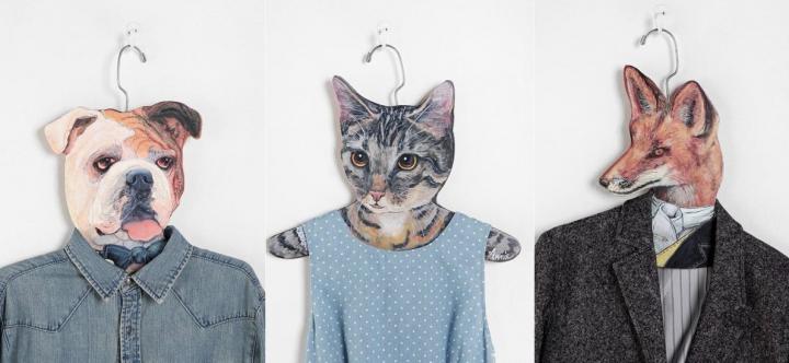 Perchas con caras de animales