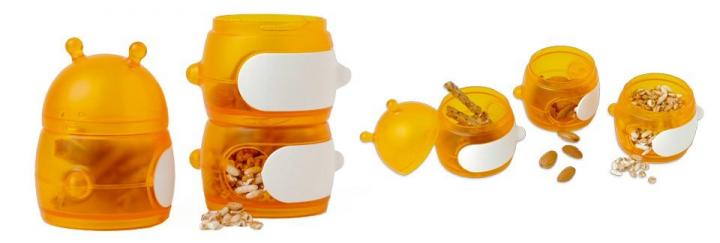 Recipientes para aperitivos em forma de centopeia