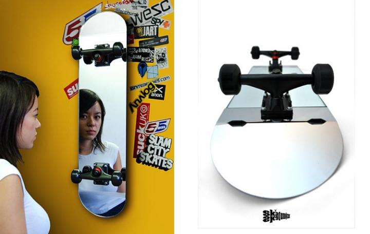 Espejo Skateboard. Regalos de decoraci&oacute;n
