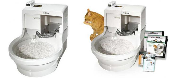 Regalos para mascotas. Arenero para gatos autolavable