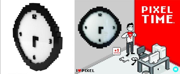 Reloj de pared pixelado