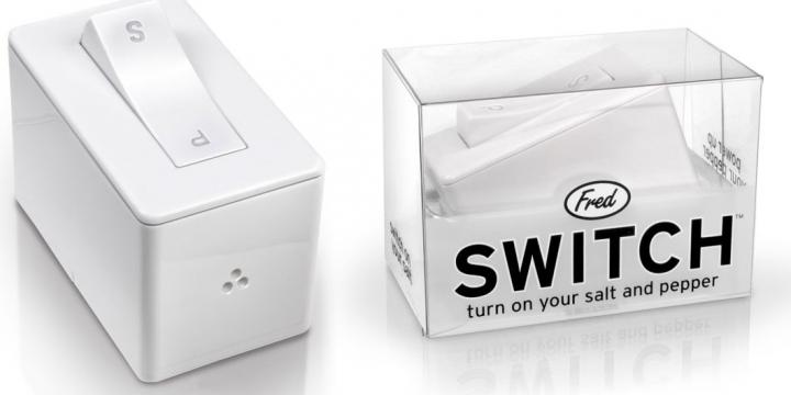 Salero y pimentero con forma de interruptor