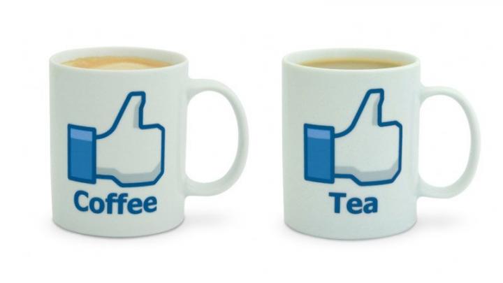 Taza de café y de té estilo Facebook