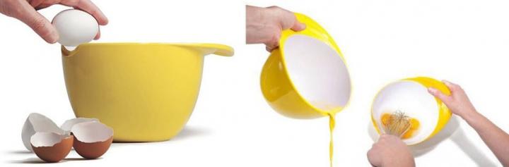 Tigela para partir ovos facilmente